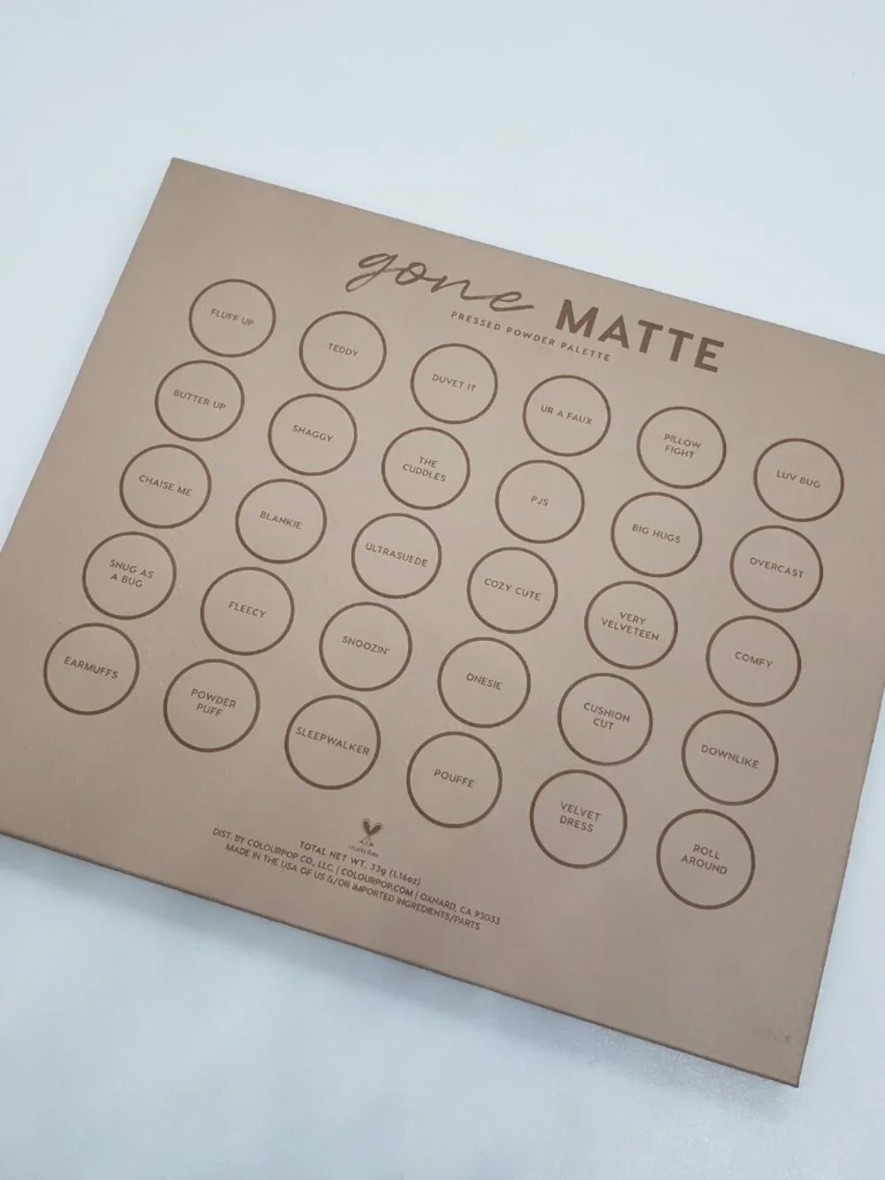 ColourPop GONE MATTE Eyeshadow Palette Full Size 30 Neutrals Nudes Matte Taupes